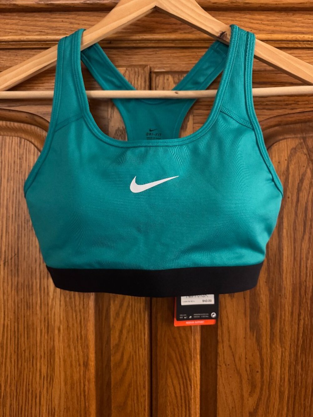 Nike Teal and Black Dri-FIT Sports Bra